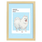 Lámina Samoyedo. Pósters con ilustraciones de razas de perro en tonos cálidos y pastel.-Artwork-Nacnic-A3-Marco Madera clara-Nacnic Estudio SL