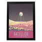 Lámina Satélite. Pósters con detalladas ilustraciones del espacio. Coloridas imágenes de satélites, estrellas y planetas.-Artwork-Nacnic-A3-Marco Negro-Nacnic Estudio SL