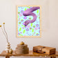 Lámina Serpiente Funky. Pósters con collages de Pop Art. Fondos con coloridos patrones funky. Decoración de interiores. Tamaño A4.-Nacnic-Nacnic Estudio SL