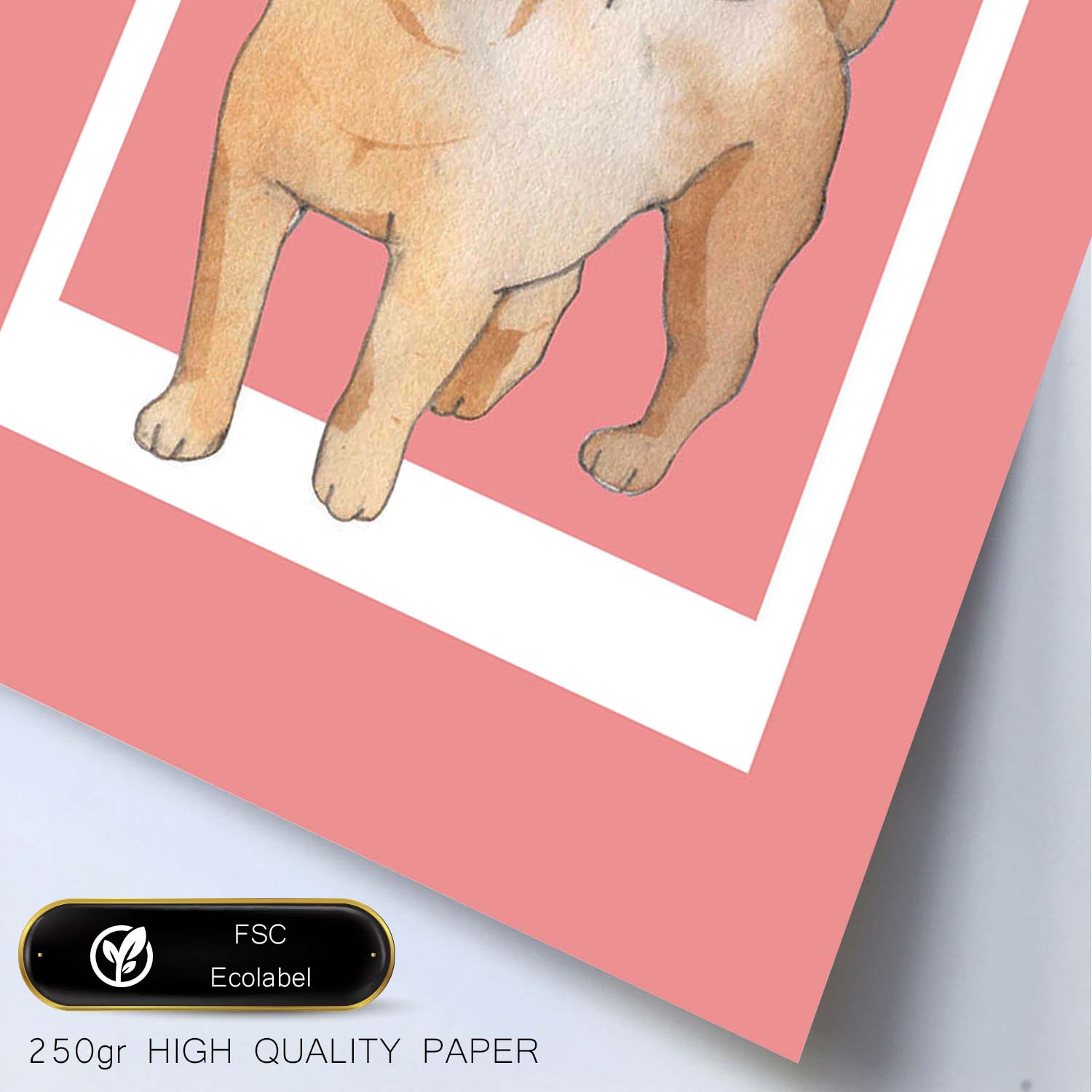 Lámina Shar-Pei. Pósters con ilustraciones de razas de perro en tonos cálidos y pastel.-Artwork-Nacnic-Nacnic Estudio SL
