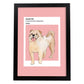 Lámina Shar-Pei. Pósters con ilustraciones de razas de perro en tonos cálidos y pastel.-Artwork-Nacnic-A4-Marco Negro-Nacnic Estudio SL