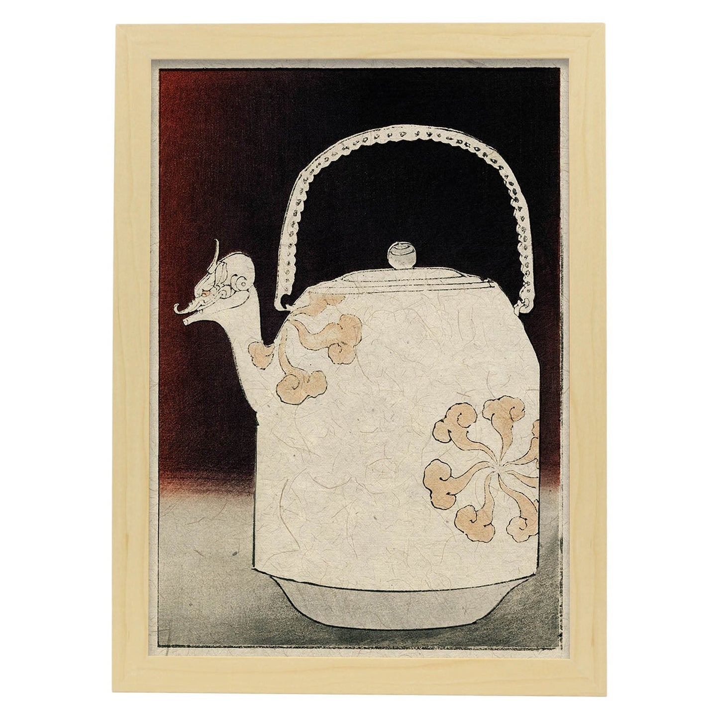 Lámina Shin 04. Pósters con ilustraciones de la revista Vintage japonesa Shin Bijutsukai.-Artwork-Nacnic-A4-Marco Madera clara-Nacnic Estudio SL