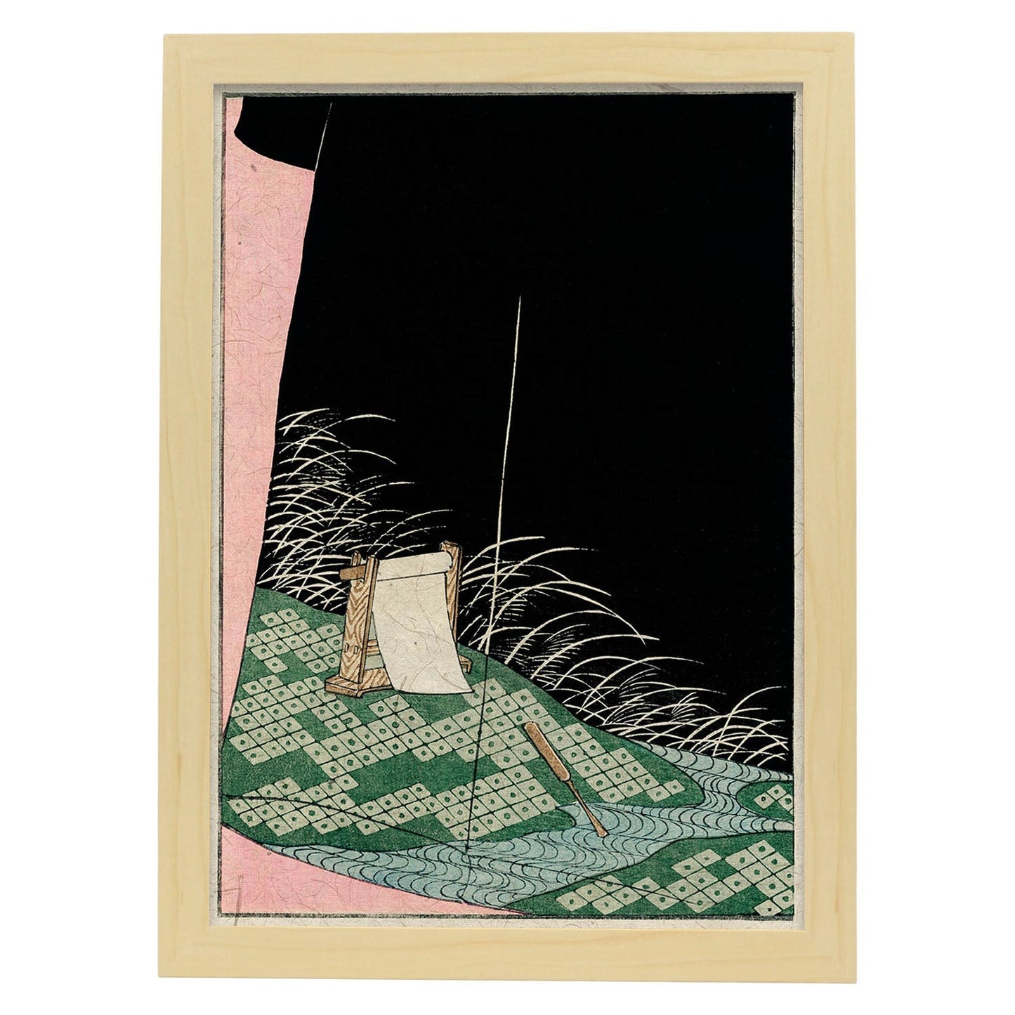Lámina Shin 05. Pósters con ilustraciones de la revista Vintage japonesa Shin Bijutsukai.-Artwork-Nacnic-A4-Marco Madera clara-Nacnic Estudio SL
