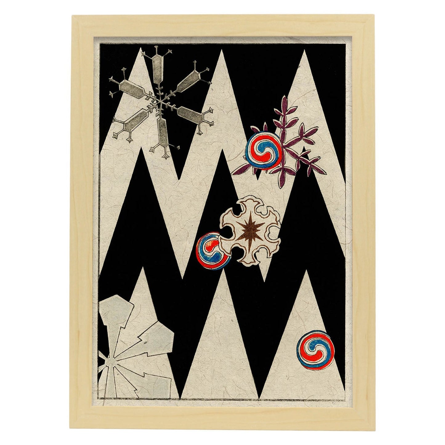 Lámina Shin 08. Pósters con ilustraciones de la revista Vintage japonesa Shin Bijutsukai.-Artwork-Nacnic-A3-Marco Madera clara-Nacnic Estudio SL