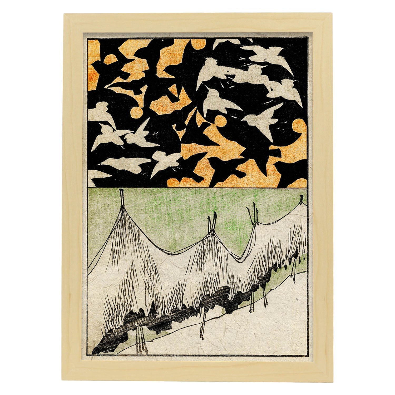 Lámina Shin 18. Pósters con ilustraciones de la revista Vintage japonesa Shin Bijutsukai.-Artwork-Nacnic-A3-Marco Madera clara-Nacnic Estudio SL