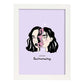 Lámina Sigue nadando. Pósters con ilustraciones artísticas de cabezas de mujer.-Artwork-Nacnic-A4-Marco Blanco-Nacnic Estudio SL