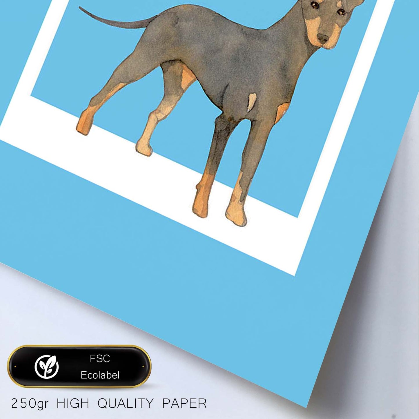 Lámina Terrier de Manchester. Pósters con ilustraciones de razas de perro en tonos cálidos y pastel.-Artwork-Nacnic-Nacnic Estudio SL