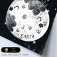 Lámina Tierra Estilo nordico blanco y negro. Composiciones planetarias infantiles.-Artwork-Nacnic-Nacnic Estudio SL
