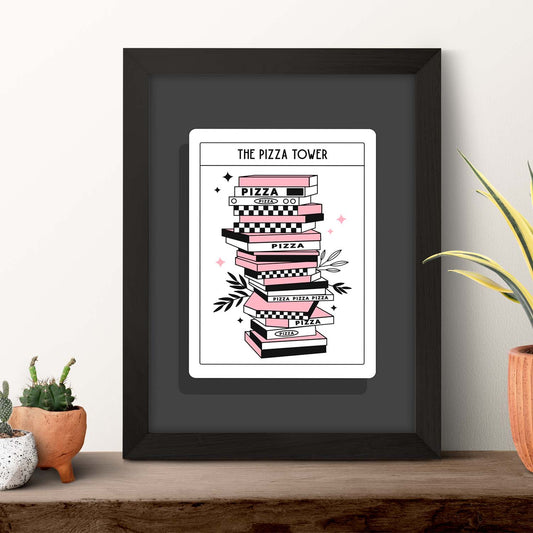 Lámina Torre de pizza. Pósters con originales ilustraciones de las cartas Tarot.-Artwork-Nacnic-Nacnic Estudio SL