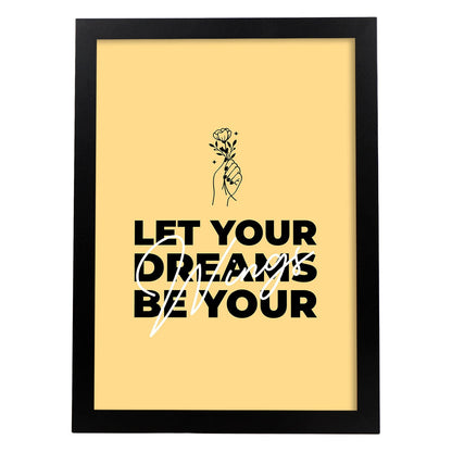 Lámina Tus sueños son alas. Pósters con mensajes positivos sobre el amor propio.-Artwork-Nacnic-A4-Marco Negro-Nacnic Estudio SL