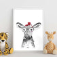 Lámina Vaca infantil con pañuelo poster animales infantiles-Artwork-Nacnic-Nacnic Estudio SL