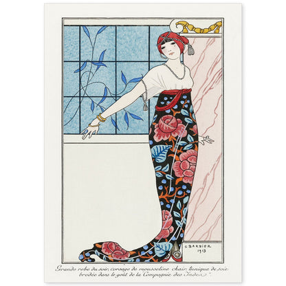 Lámina Vintage Modelo 008. Pósters con las ilustraciones Art Decó de George Barbier.-Artwork-Nacnic-A4-Sin marco-Nacnic Estudio SL