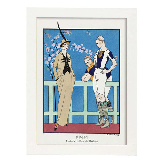 Lámina Vintage Modelo 011. Pósters con las ilustraciones Art Decó de George Barbier.-Artwork-Nacnic-A4-Marco Blanco-Nacnic Estudio SL
