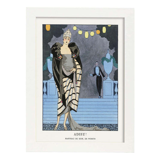 Lámina Vintage Modelo 031. Pósters con las ilustraciones Art Decó de George Barbier.-Artwork-Nacnic-A4-Marco Blanco-Nacnic Estudio SL