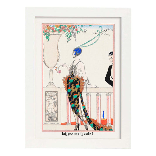 Lámina Vintage Modelo 032. Pósters con las ilustraciones Art Decó de George Barbier.-Artwork-Nacnic-A4-Marco Blanco-Nacnic Estudio SL