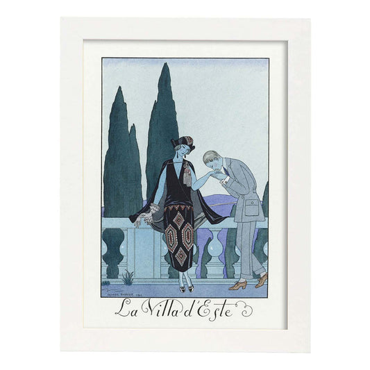 Lámina Vintage Modelo 042. Pósters con las ilustraciones Art Decó de George Barbier.-Artwork-Nacnic-A4-Marco Blanco-Nacnic Estudio SL
