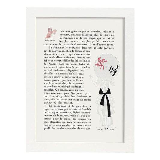 Lámina Vintage Modelo 043. Pósters con las ilustraciones Art Decó de George Barbier.-Artwork-Nacnic-A4-Marco Blanco-Nacnic Estudio SL