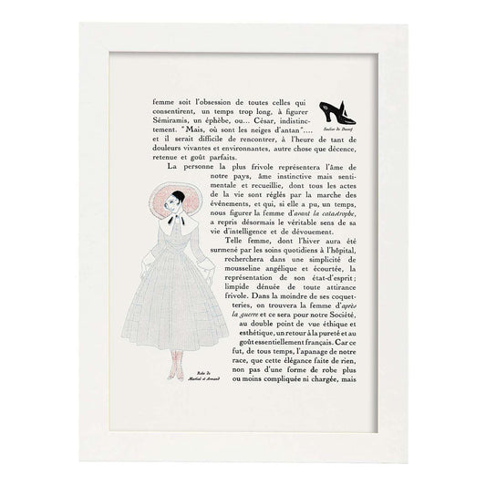 Lámina Vintage Modelo 046. Pósters con las ilustraciones Art Decó de George Barbier.-Artwork-Nacnic-A4-Marco Blanco-Nacnic Estudio SL