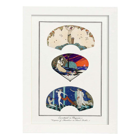 Lámina Vintage Modelo 053. Pósters con las ilustraciones Art Decó de George Barbier.-Artwork-Nacnic-A4-Marco Blanco-Nacnic Estudio SL