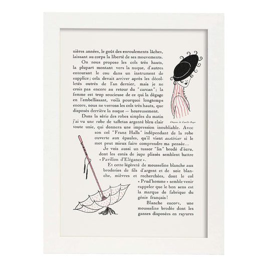 Lámina Vintage Modelo 055. Pósters con las ilustraciones Art Decó de George Barbier.-Artwork-Nacnic-A4-Marco Blanco-Nacnic Estudio SL