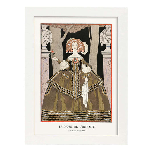 Lámina Vintage Modelo 066. Pósters con las ilustraciones Art Decó de George Barbier.-Artwork-Nacnic-A4-Marco Blanco-Nacnic Estudio SL