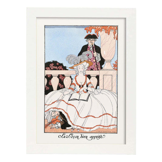 Lámina Vintage Modelo 082. Pósters con las ilustraciones Art Decó de George Barbier.-Artwork-Nacnic-A4-Marco Blanco-Nacnic Estudio SL