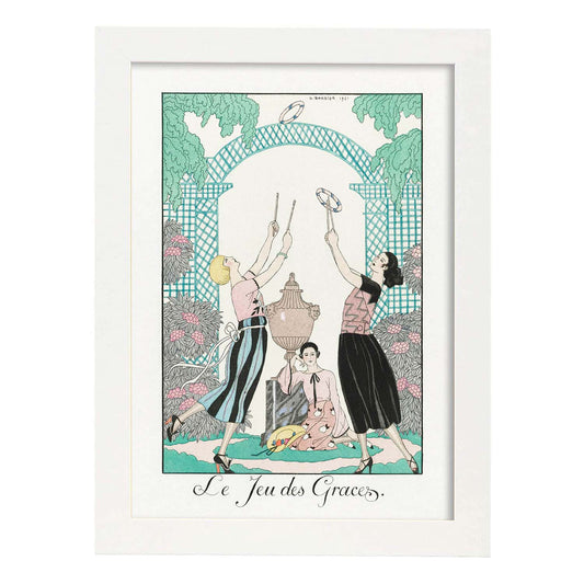 Lámina Vintage Modelo 084. Pósters con las ilustraciones Art Decó de George Barbier.-Artwork-Nacnic-A4-Marco Blanco-Nacnic Estudio SL