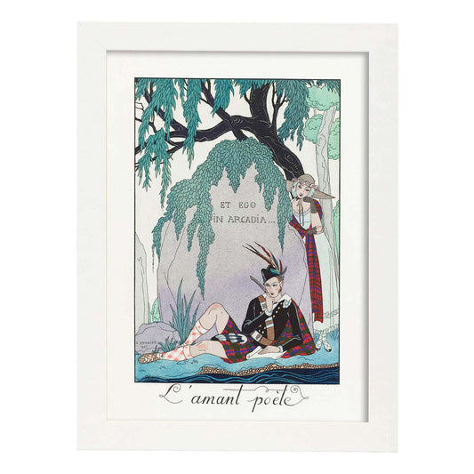 Lámina Vintage Modelo 091. Pósters con las ilustraciones Art Decó de George Barbier.-Artwork-Nacnic-A4-Marco Blanco-Nacnic Estudio SL