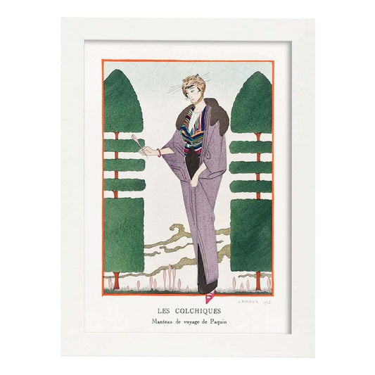 Lámina Vintage Modelo 102. Pósters con las ilustraciones Art Decó de George Barbier.-Artwork-Nacnic-A4-Marco Blanco-Nacnic Estudio SL