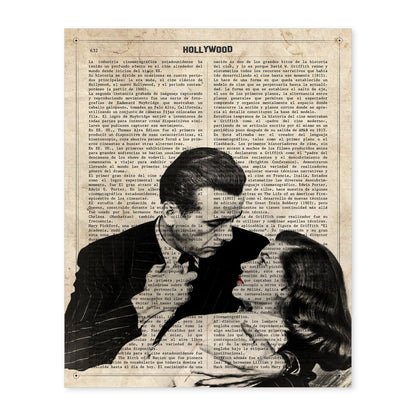 Lámina Vintage pelicula El sueño Eterno (Beso) Sobre definicion de Hollywood-Artwork-Nacnic-A4-Sin marco-Nacnic Estudio SL