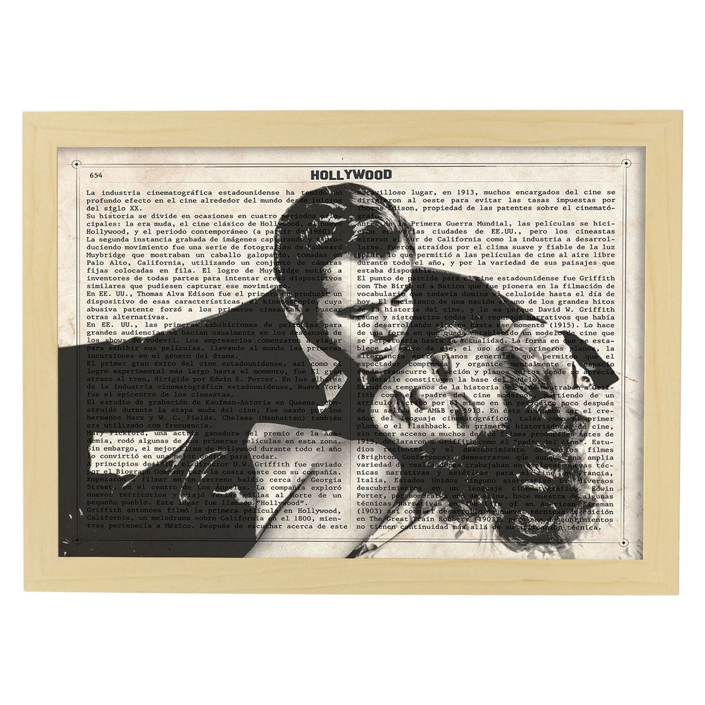 Lámina Vintage pelicula Gilda Sobre definicion de Hollywood-Artwork-Nacnic-A3-Marco Madera clara-Nacnic Estudio SL