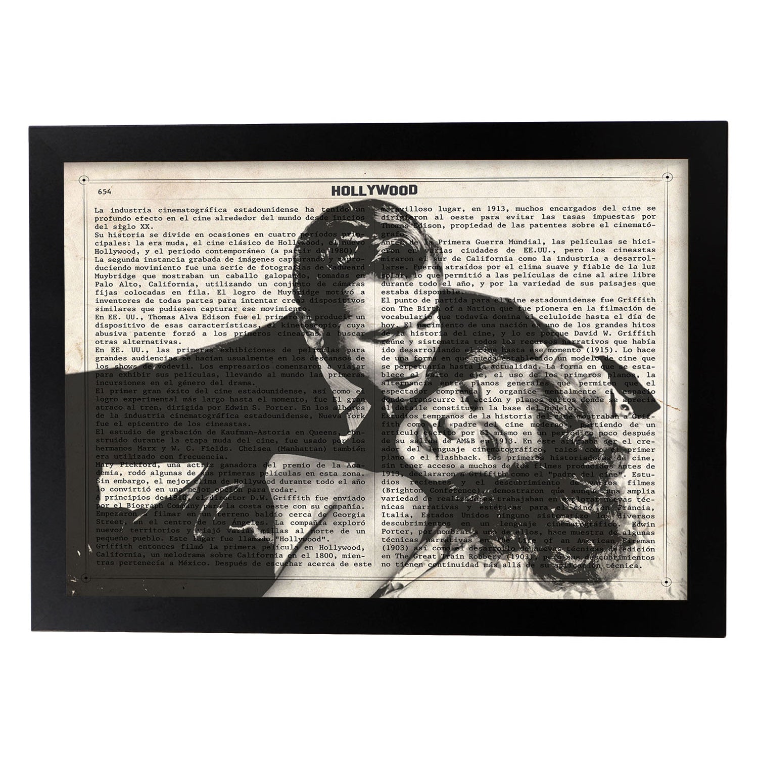 Lámina Vintage pelicula Gilda Sobre definicion de Hollywood-Artwork-Nacnic-A4-Marco Negro-Nacnic Estudio SL