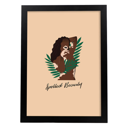 Lámina Vitíligo. Pósters con ilustraciones sobre el amor propio y la aceptación.-Artwork-Nacnic-A4-Marco Negro-Nacnic Estudio SL