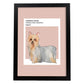 Lámina Yorkshire-terrier. Pósters con ilustraciones de razas de perro en tonos cálidos y pastel.-Artwork-Nacnic-A3-Marco Negro-Nacnic Estudio SL