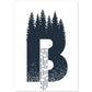Letra B con bosque y cascada. Naturaleza.Posters de letras con diseño.-Artwork-Nacnic-A4-Sin marco-Nacnic Estudio SL