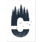Letra C con bosque y pajaros. Naturaleza.Posters de letras con diseño.-Artwork-Nacnic-A4-Sin marco-Nacnic Estudio SL