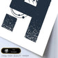 Letra H con bosque, luna y montañas. Naturaleza.Posters de letras con diseño.-Artwork-Nacnic-Nacnic Estudio SL