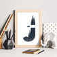 Letra J con bosque,avioneta y montañas. Naturaleza.Posters de letras con diseño.-Artwork-Nacnic-Nacnic Estudio SL