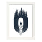 Letra O con bosque velero y montañas. Naturaleza.Posters de letras con diseño.-Artwork-Nacnic-A3-Marco Blanco-Nacnic Estudio SL
