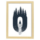 Letra O con bosque velero y montañas. Naturaleza.Posters de letras con diseño.-Artwork-Nacnic-A3-Marco Madera clara-Nacnic Estudio SL