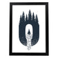 Letra O con bosque velero y montañas. Naturaleza.Posters de letras con diseño.-Artwork-Nacnic-A4-Marco Negro-Nacnic Estudio SL