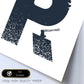 Letra R con bosque, hacha y montañas. Naturaleza.Posters de letras con diseño.-Artwork-Nacnic-Nacnic Estudio SL