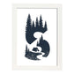 Letra S con bosque, sendero y tienda de campaña. Naturaleza.Posters de letras con diseño.-Artwork-Nacnic-A3-Marco Blanco-Nacnic Estudio SL