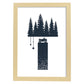 Letra T con bosque, y moto. Naturaleza.Posters de letras con diseño.-Artwork-Nacnic-A3-Marco Madera clara-Nacnic Estudio SL