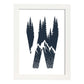 Letra W con bosque y montañas. Naturaleza.Posters de letras con diseño.-Artwork-Nacnic-A3-Marco Blanco-Nacnic Estudio SL