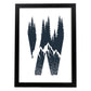 Letra W con bosque y montañas. Naturaleza.Posters de letras con diseño.-Artwork-Nacnic-A3-Marco Negro-Nacnic Estudio SL