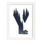 Letra Y con bosque y cabaña. Naturaleza.Posters de letras con diseño.-Artwork-Nacnic-A4-Marco Blanco-Nacnic Estudio SL