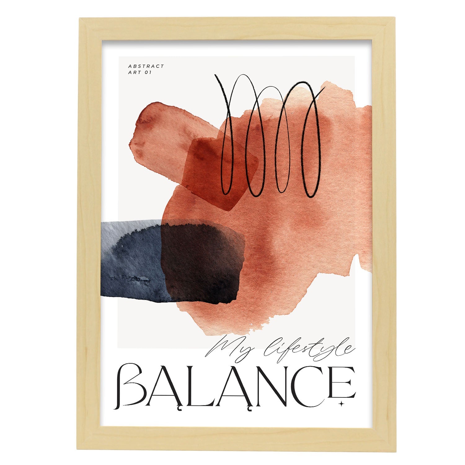 Life balance-Artwork-Nacnic-A3-Marco Madera clara-Nacnic Estudio SL