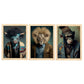 Lion Nacnic Human Animal Buffalo Chimpanzee. Estampados de arte de pared estético para el diseño de dormitorio o sala de estar-Artwork-Nacnic-A4-Marco Madera clara-Nacnic Estudio SL
