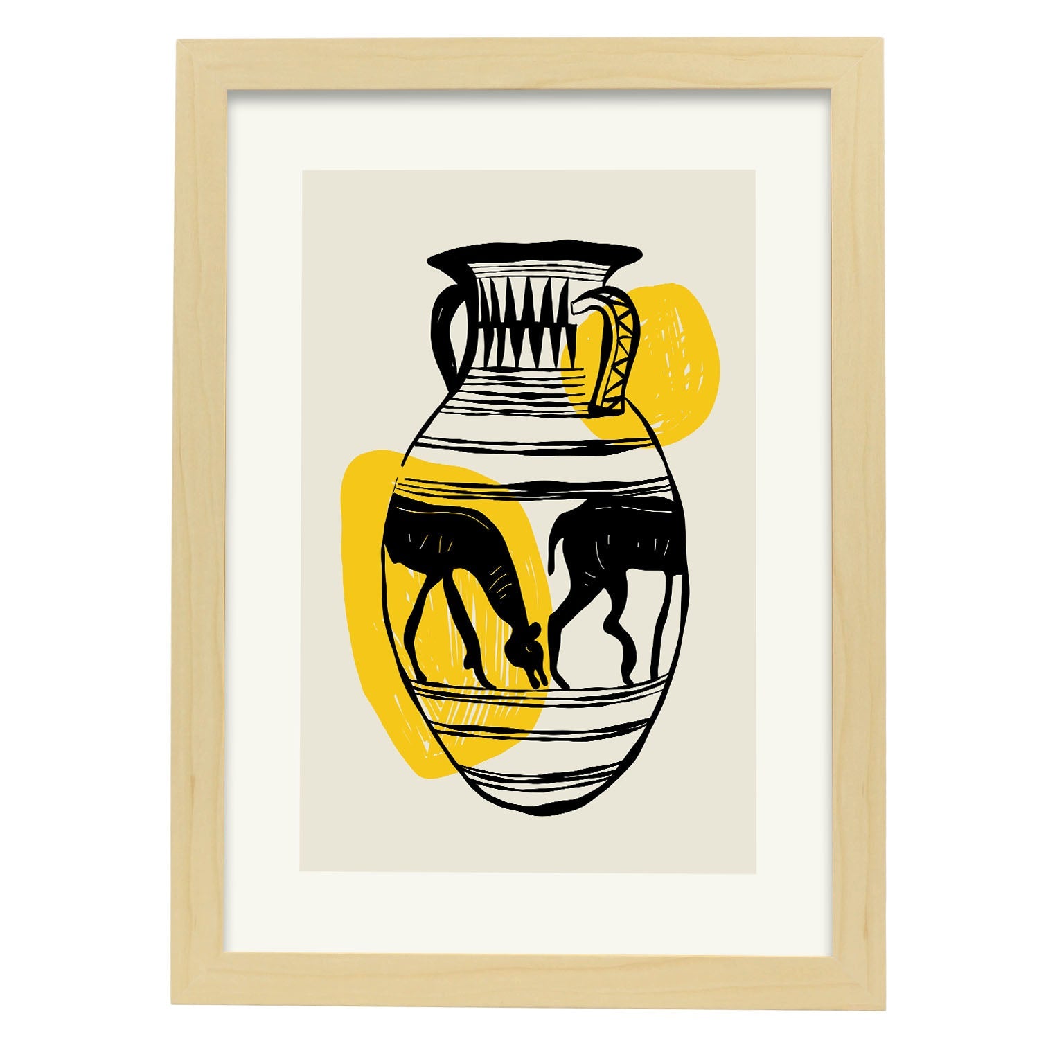 Llama Vase-Artwork-Nacnic-A3-Marco Madera clara-Nacnic Estudio SL